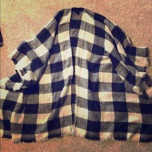 Steve Madden Plaid Cape Sweater